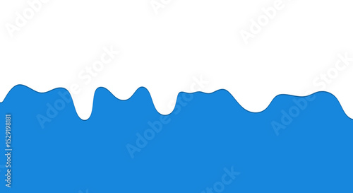 Milk drip seamless pattern. Drops of milk, drops of yogurt or cream on a blue background.