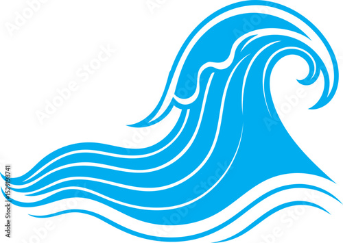 vector illustration of a blue wave