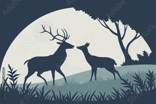 silhouette of deer