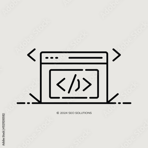 Website development coding browser interface design illustration