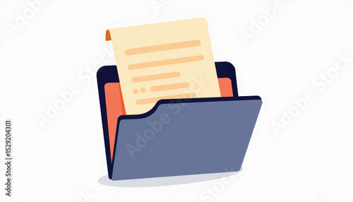 Closed document folder with travel papers, organized travel concept