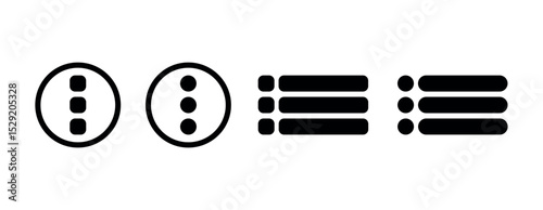 menu icon. website and mobile navigation button. Isolated vector of collapsed menu or navigation bar with three horizontal bars, squares, dots for website,ui,app. menu bar png and vector