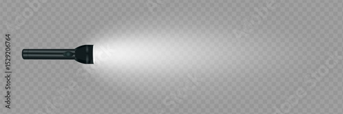 flashlight on a transparent Vector illustration.