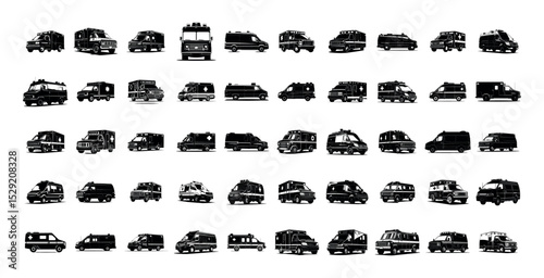 Ambulance Silhouette Vector Bundle - 50 Items