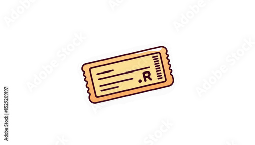 Vector illustration of an airplane ticket with barcode, travel concept