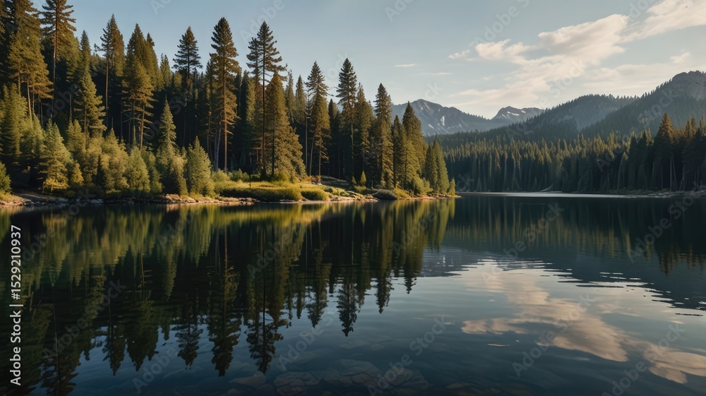 Fototapeta premium Calm Water and Forest Reflections