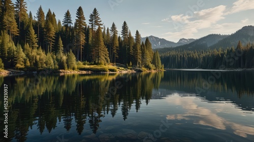 Calm Water and Forest Reflections