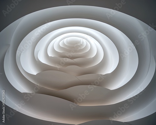 Abstract White Concentric Circles Design