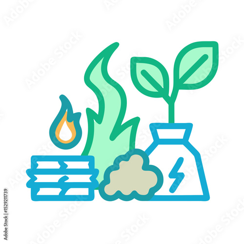 New energy solution icon set solar, energy, wind, biomass, geothermal, hydropower, renewable, sustainable, efficiency, wave, eolic, battery, storage, grid, turbine, hydrogen, and generator icons