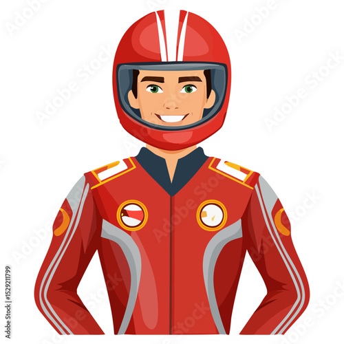 Vector illustration of f1 driver in helmet
