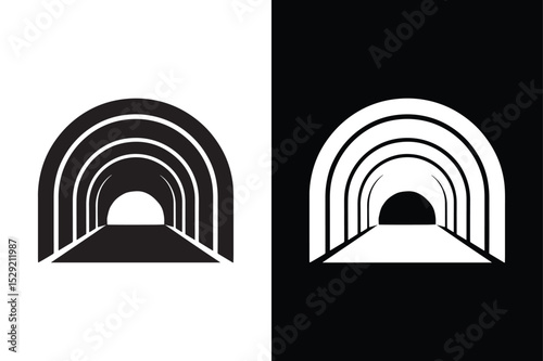 Tunnel icon vector on White Background ,Vector Art Illustration on white background.