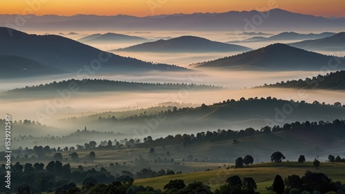 Morning Mist in Mountain Valley