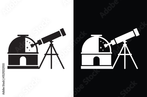 Fototapeta Naklejka Na Ścianę i Meble -  Observatory icon vector on White Background ,Vector Art Illustration on white background.