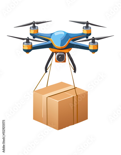 Drone Delivery with Package - Modern Logistics Concept