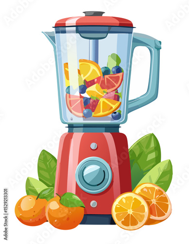 Blender with Fresh Fruits – Healthy Smoothie Preparation