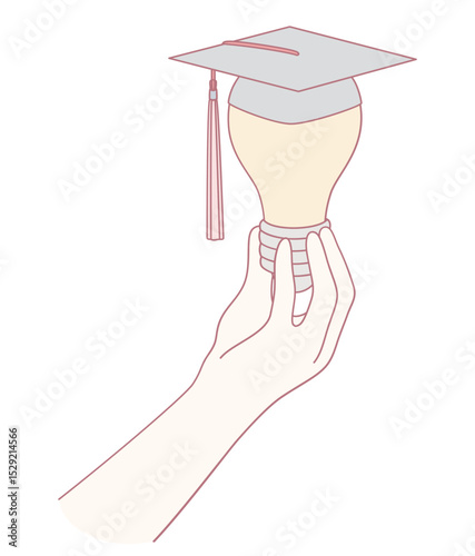 A creative and imaginative blend of a graduation cap alongside a light bulb, symbolizing both education and innovation