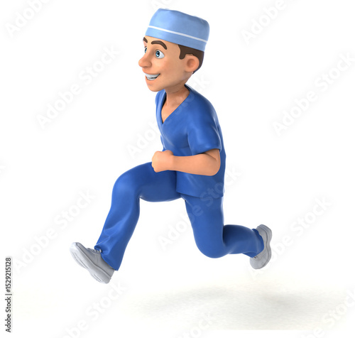 Whimsical 3D Cartoon Scrubs illustration
