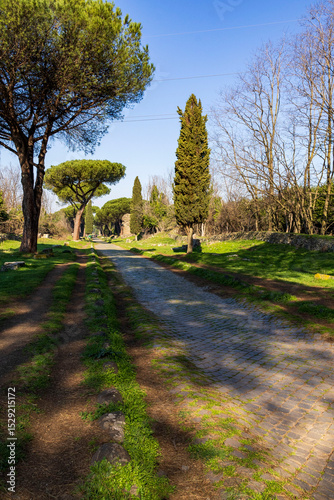 ancient roman road of appian way	