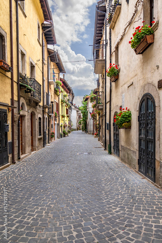 view of the village of Pesasseroli in abruzzo	
