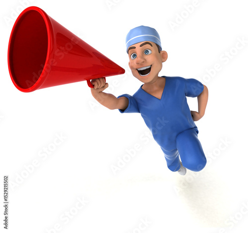 Whimsical 3D Cartoon Scrubs illustration