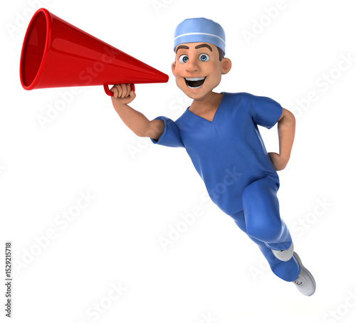 Whimsical 3D Cartoon Scrubs illustration