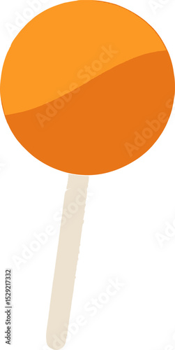 Round Orange Lollipop Halloween Candy Stick Clipart
