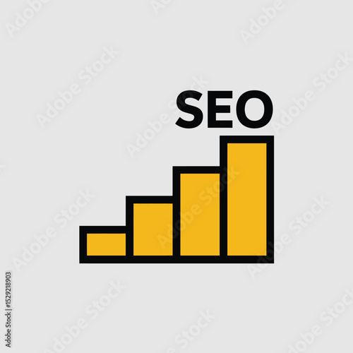 Seo optimization success growth chart icon graphic