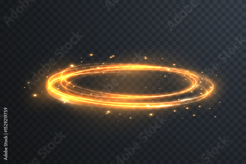 Glowing vortex spins in deep cosmos. Shining golden spiral lights the void. Abstract halo ring echoes stellar wave. Luminous particles dance through eclipse aura.