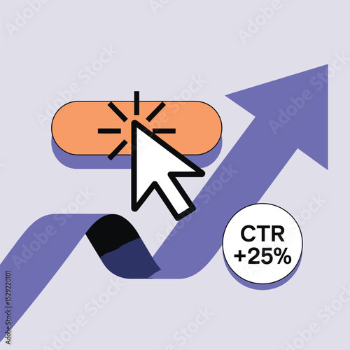 Click through rate increase illustration graphic design