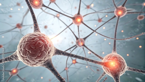 Microscopic view of neuron network brain cells