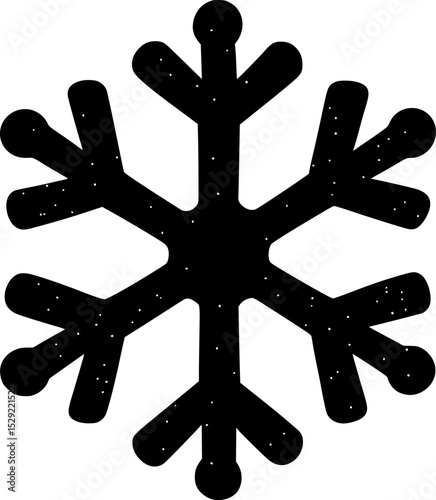Black Silhouette Vector of Snowflake Design