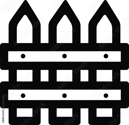 Wooden Fence: A minimalist depiction of a wooden fence, embodying the essence of boundaries, privacy, and the rustic charm of simple, handcrafted structures.