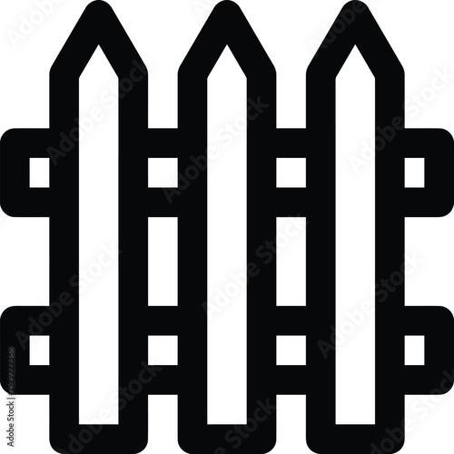 Fence Silhouette: A simple and classic illustration of a picket fence, a symbol of boundaries, protection, and the quintessential charm of a home.