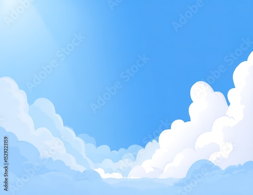 Pixelated Sky With Fluffy Clouds