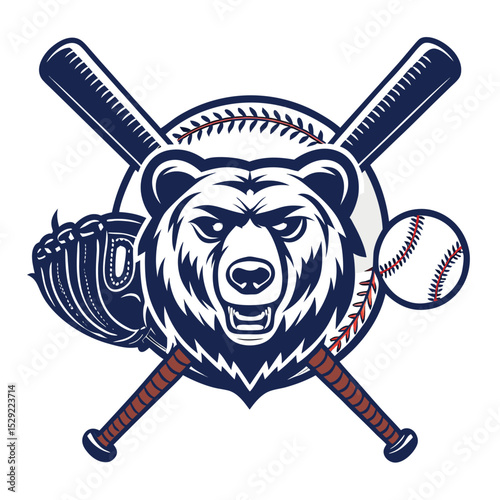 Design a logo featuring a baseball bat and glove crossed behind the number one, emphasizing athleticism and teamwork.  The style should be clean and modern.