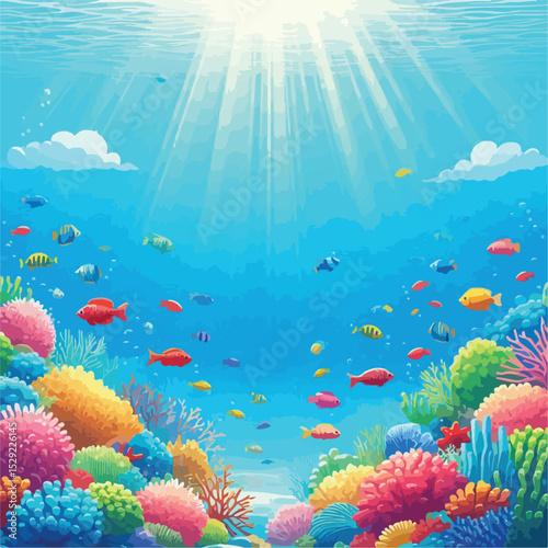beautiful underwater scenery vector image