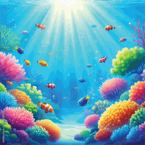 beautiful underwater scenery vector image