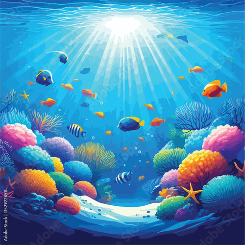 beautiful underwater scenery vector image