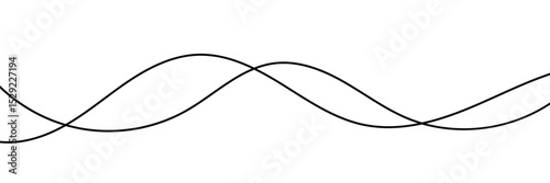 Technology abstract lines on white background. Seamless wavy line pattern with curvy abstract squiggles. Seamless pattern of continuous wavy squiggle lines. Vector illustration. 