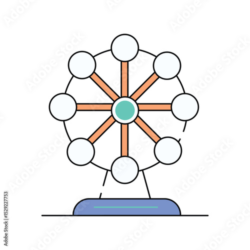 Amusement Park color icon with white background vector stock illustration