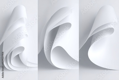 Abstract White Paper Shapes Design