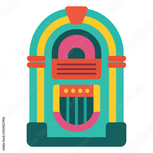 Jukebox illustration Vector, 50s diner clipart Design, vintage diner design sublimation
