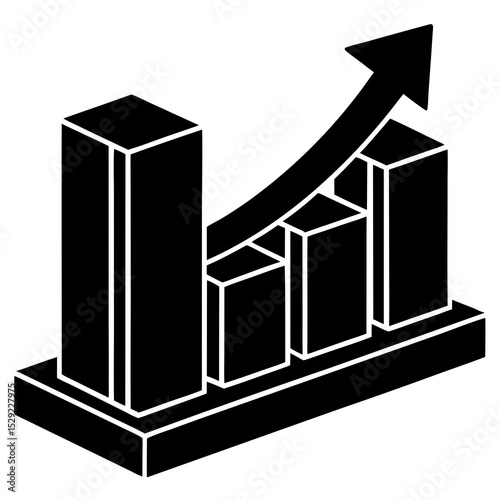 Graph icon depicting an upward trajectory, representing increasing values or success.  
