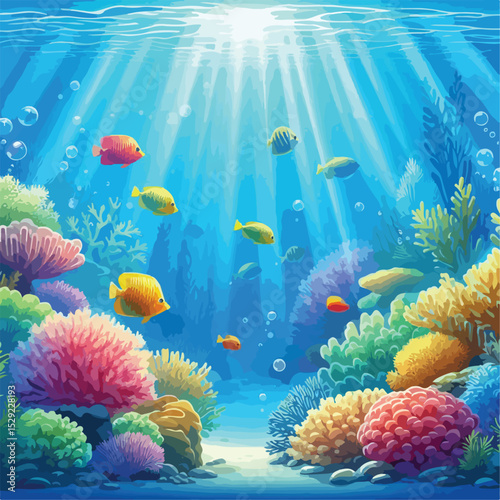 beautiful underwater scenery vector image