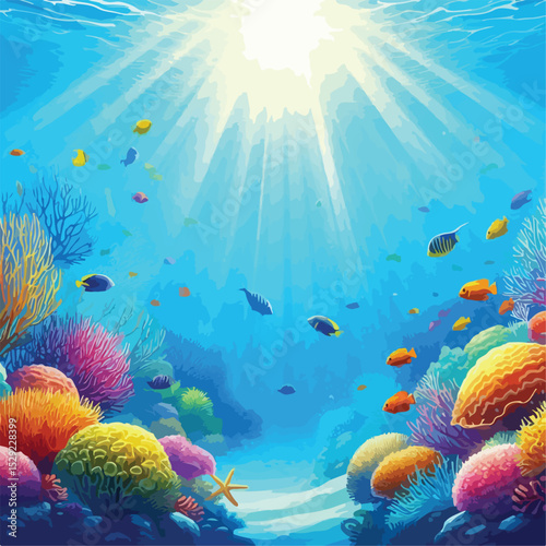 beautiful underwater scenery vector image