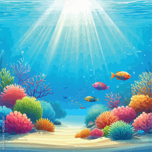beautiful underwater scenery vector image