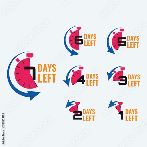 Days left countdown numbers set for promotion