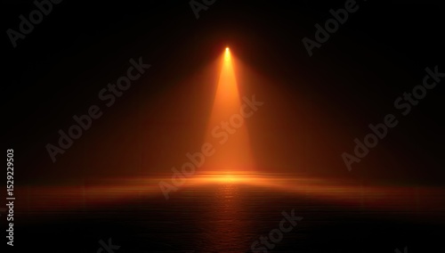 Orange Spotlight Beam On Dark Background