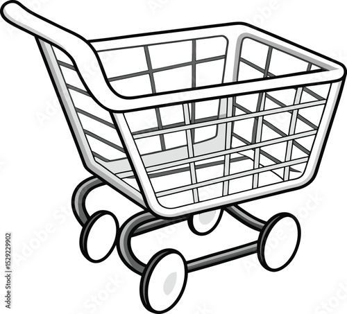 Shopping cart icon vector illustration on transparent background.