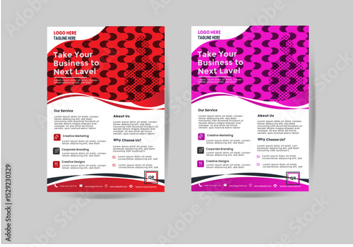 A4 size Corporate business flyer design or Company Brochure Design Template with Two Color Variation, abstract business flyer design ,vector template design, poster business flyer template design,